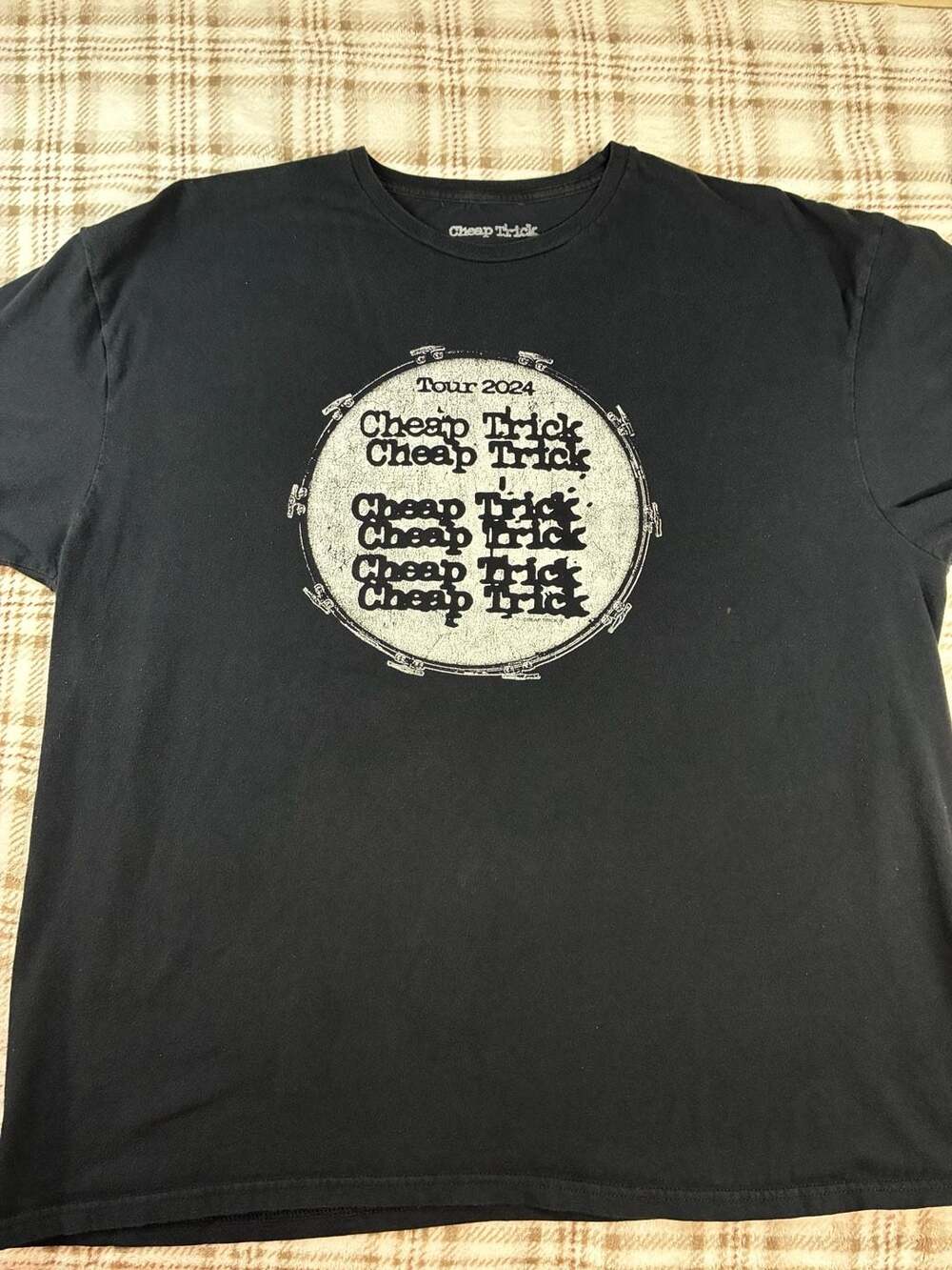 Cheap Trick Opening Band for HEART Royal Flush Tour XL Black New Shirt Drum Head